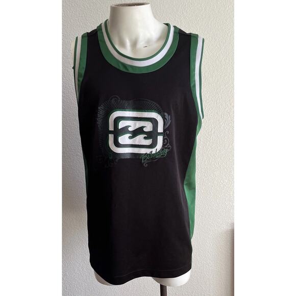 Vintage Billabong Hawaii Basketball Jersey Black/Green Dazzle Y2K Surf Large - Picture 2 of 15